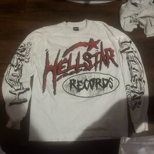 Hellstar Records White Long Sleeve Shirt